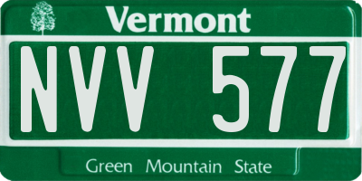 VT license plate NVV577