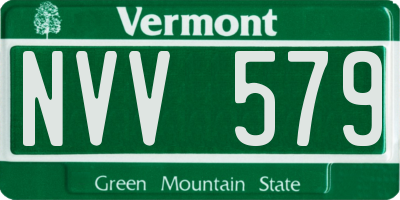 VT license plate NVV579