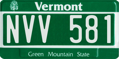 VT license plate NVV581