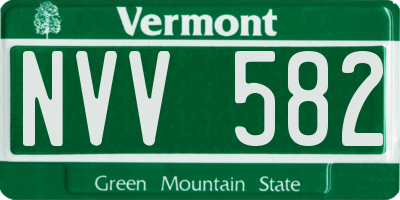 VT license plate NVV582