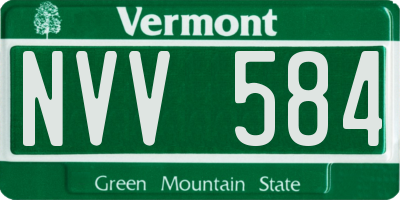 VT license plate NVV584