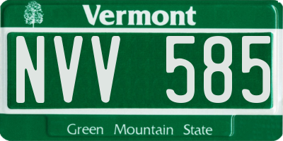 VT license plate NVV585