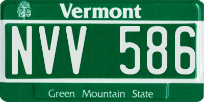 VT license plate NVV586