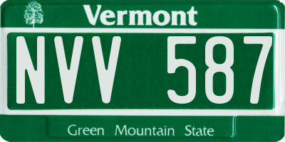 VT license plate NVV587