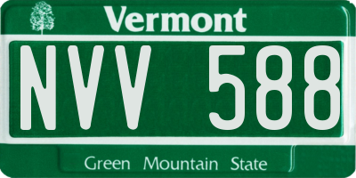 VT license plate NVV588