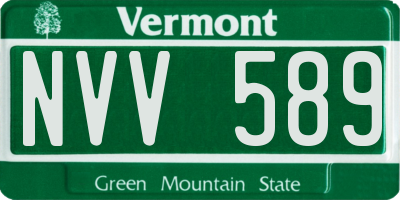 VT license plate NVV589