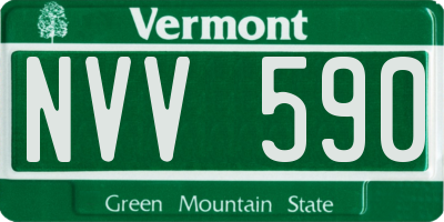 VT license plate NVV590