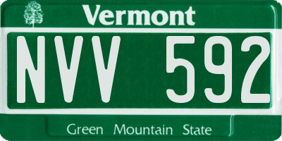 VT license plate NVV592