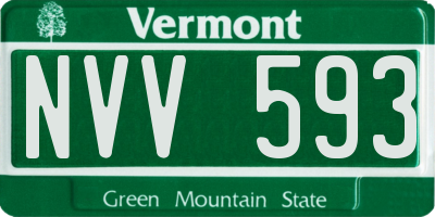 VT license plate NVV593