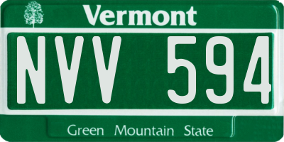 VT license plate NVV594