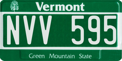 VT license plate NVV595