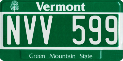 VT license plate NVV599