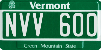VT license plate NVV600