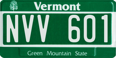 VT license plate NVV601