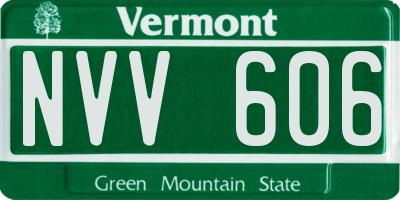 VT license plate NVV606