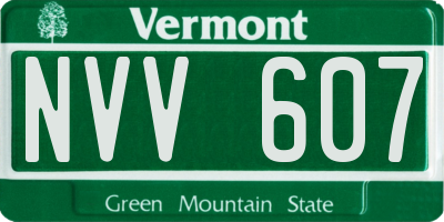 VT license plate NVV607