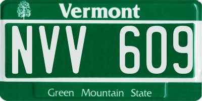 VT license plate NVV609
