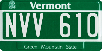 VT license plate NVV610