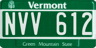 VT license plate NVV612