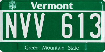 VT license plate NVV613