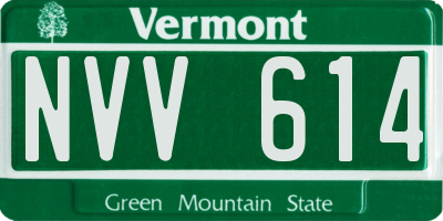 VT license plate NVV614