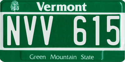 VT license plate NVV615
