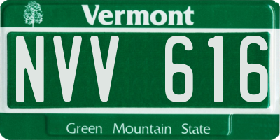 VT license plate NVV616