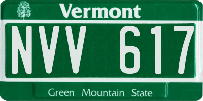 VT license plate NVV617
