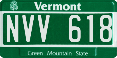 VT license plate NVV618
