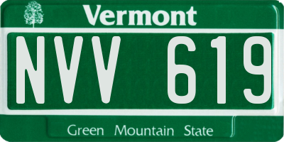 VT license plate NVV619