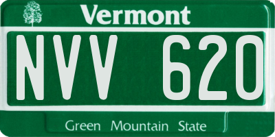 VT license plate NVV620