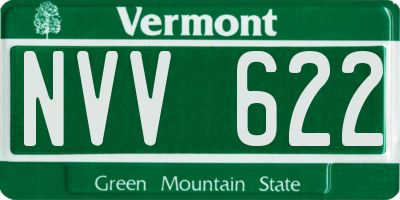 VT license plate NVV622