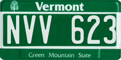 VT license plate NVV623