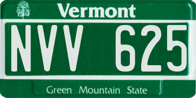 VT license plate NVV625