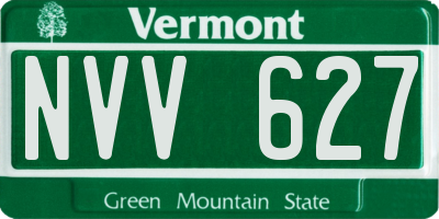 VT license plate NVV627