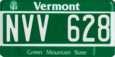 VT license plate NVV628