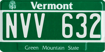 VT license plate NVV632