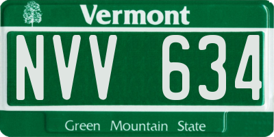 VT license plate NVV634