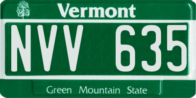 VT license plate NVV635