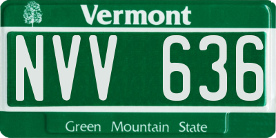 VT license plate NVV636