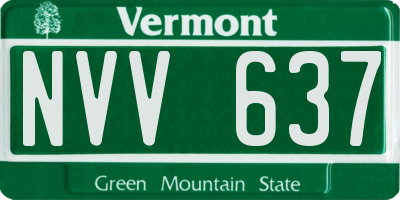 VT license plate NVV637