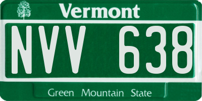 VT license plate NVV638