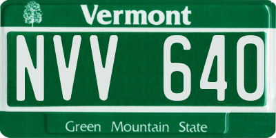 VT license plate NVV640