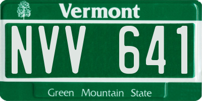 VT license plate NVV641