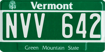 VT license plate NVV642