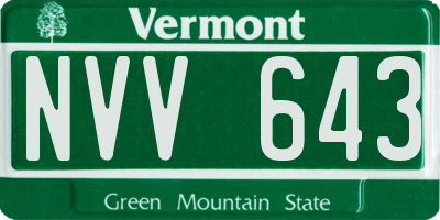 VT license plate NVV643