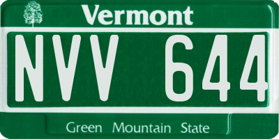 VT license plate NVV644