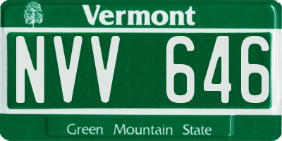 VT license plate NVV646