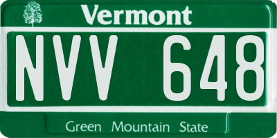 VT license plate NVV648