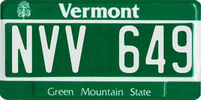 VT license plate NVV649
